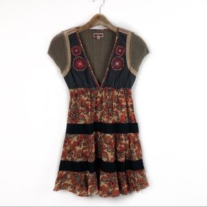 Free People Knit and Embroidered Dress Size 2